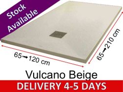 Mineral resin shower trays, custom made, stone effect, non-slip - VULCANO BEIGE