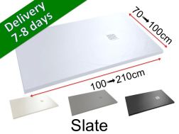 Shower tray - slate look, white - ARDOISE