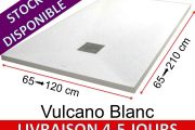 Mineral resin shower trays, custom made, stone effect, non-slip - VULCANO white