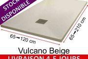 Mineral resin shower trays, custom made, stone effect, non-slip - VULCANO beige