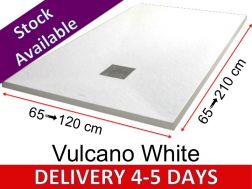 Mineral resin shower trays, custom made, stone effect, non-slip - VULCANO white