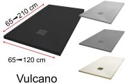 Mineral resin shower trays, custom made, stone effect, non-slip - VULCANO Black