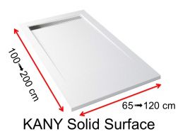 Channel shower tray, in Solid Surface mineral resin - KANY