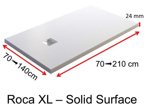 Shower tray, in Solid Surface mineral resin, extra flat - ROCA