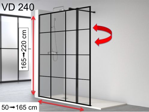 Fixed shower screen, with hinged flap - ATELIER AC 240