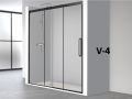 Sliding shower door, industrial art deco style, with black profile - ATELIER HIT 210