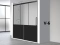 Sliding shower door, industrial art deco style, with black profile - ATELIER HIT 210