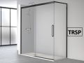 Sliding shower door, fixed angle return, industrial style black art deco - 100 x 90 cm - ATELIER HIT 216 
