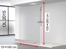 Fixed shower screen, from floor to ceiling, in central position - OL 2015