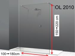 Fixed shower screen, in central position, 8 mm glass - OL 2010