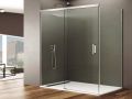 Sliding shower door, 110 x 195 cm, with fixed return - HIT 216