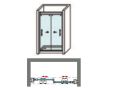 Double sliding shower doors, towards each other - DUB 2P