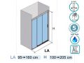 Shower door, three sliding panels - DUB 3P