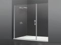 Hinged shower door, with fixed glass on the front - AC 205