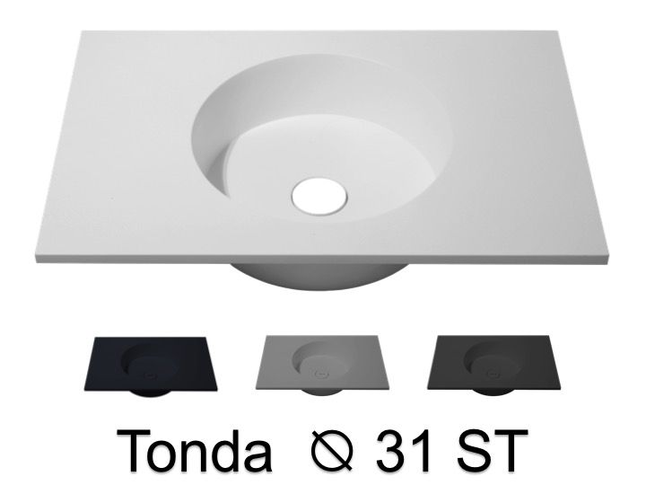 Round Washbasin Top 1 X 50 Cm Hanging Or Standing Tonda O 31 St