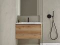 Bathroom cabinet, two drawers, one of which is hidden, height 50 cm, wood finish - TRENDY