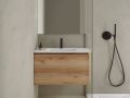 Bathroom cabinet, two drawers, one of which is hidden, height 50 cm, wood finish - TRENDY __plus__ LAVABO