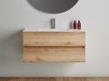 Bathroom cabinet, two drawers, one of which is hidden, height 50 cm, wood finish - TRENDY __plus__ LAVABO