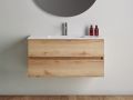 Bathroom cabinet, two drawers, suspended, wood finish - TRENDY 2T