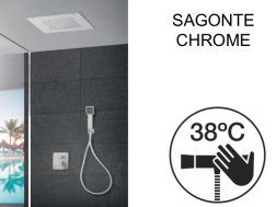Built-in shower, thermostatic, with rain showerhead 30 x 30 - SAGONTE CHROME