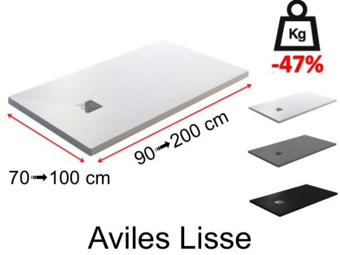 Shower tray, in lightweight resin - AVILES LISSE LIGHT
