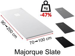 Shower tray, in lightweight resin - MAJORQUE SLATE LIGHT