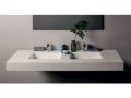 Vanity top, suspended or countertop, in mineral resin - DOUBLE AVILA 50