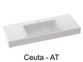 Vanity top, wall-mounted or built-in, in mineral resin - CEUTA