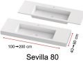 Vanity top, wall-mounted or built-in, in mineral resin - SEVILLA 96