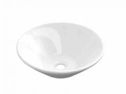 Washbasin Ø 410 mm, white ceramic - COUNTER TOP 1401