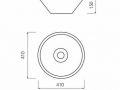 Washbasin  410 mm, white ceramic - COUNTER TOP 1401