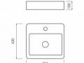 Washbasin 42x45 cm, white ceramic - COUNTER TOP 1601