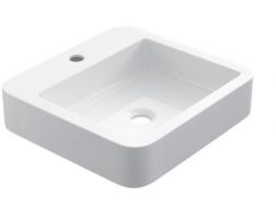 Washbasin 42x45 cm, white ceramic - COUNTER TOP 1601