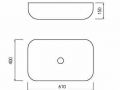 Washbasin 61x40 cm, white ceramic - COUNTER TOP 4002