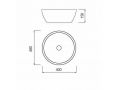 Washbasin  400 mm, white ceramic - COUNTER TOP 2302