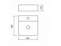Washbasin 40x40 cm, white ceramic - COUNTER TOP 1003