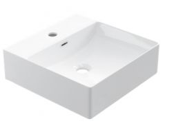 Washbasin 40x40 cm, white ceramic - COUNTER TOP 1003