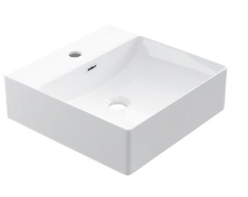 Washbasin 40x40 cm, white ceramic - COUNTER TOP 1003