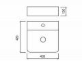 Washbasin 42x42 cm, white ceramic - COUNTER TOP 1004