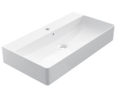 Washbasin 42x80 cm, white ceramic - COUNTER TOP 1010