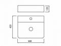 Washbasin 42x50 cm, white ceramic - COUNTER TOP 1005