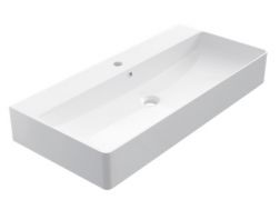 Washbasin 42x90 cm, white ceramic - COUNTER TOP 1011