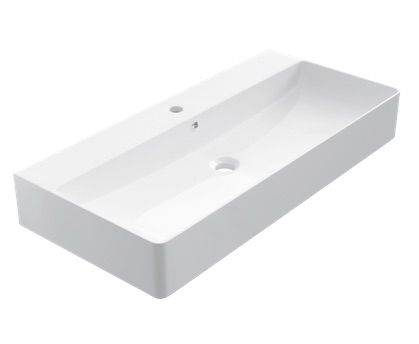 Washbasin 42x90 cm, white ceramic - COUNTER TOP 1011
