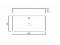 Washbasin 42x90 cm, white ceramic - COUNTER TOP 1011