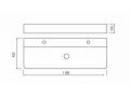 Washbasin 42x110 cm, white ceramic - COUNTER TOP 1012