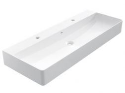 Washbasin 42x110 cm, white ceramic - COUNTER TOP 1012