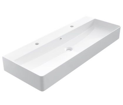 Washbasin 42x110 cm, white ceramic - COUNTER TOP 1012