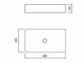 Washbasin 60x34 cm, white ceramic - COUNTER TOP 2403