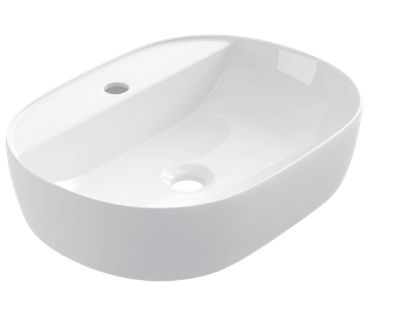 Washbasin 500x380 mm, white ceramic - COUNTER TOP 1007