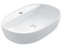 Washbasin 600x400 mm, white ceramic - COUNTER TOP 1009